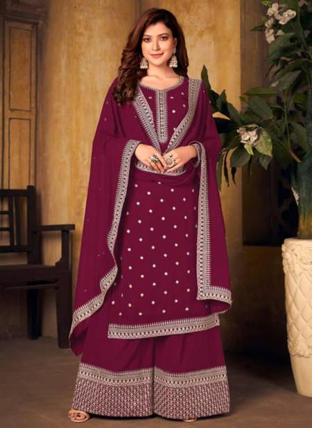 Purple Colour TWISHA VAANI 25 Heavy Festive Wear Georgette Designer Salwar Suit Collection 254
